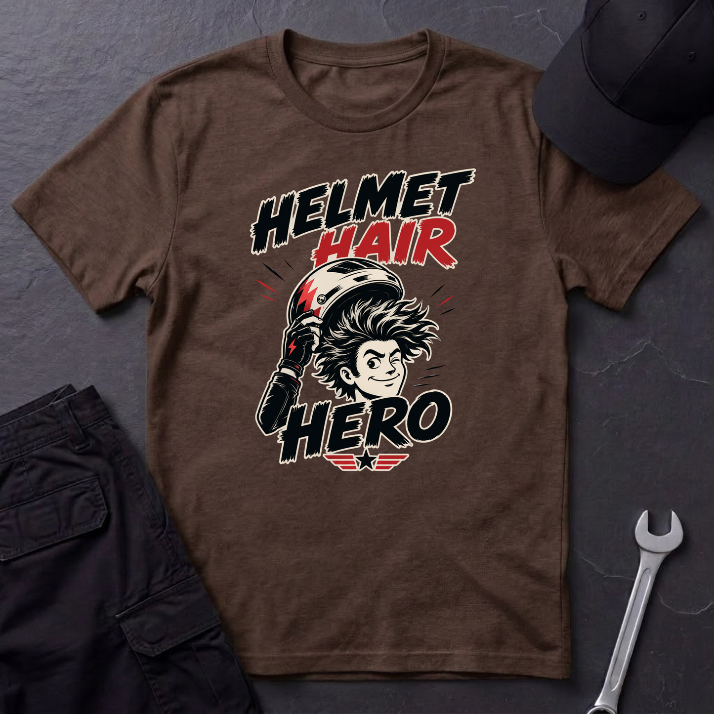 Helmet Hair Hero  T-Shirt