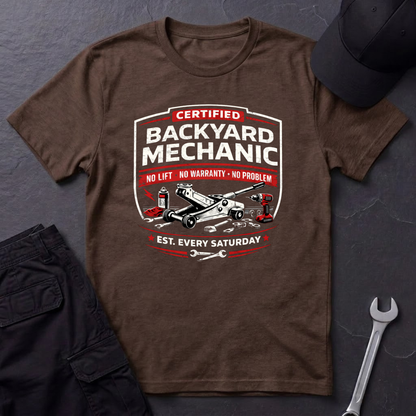 Backyard Mechanic Badge T-Shirt