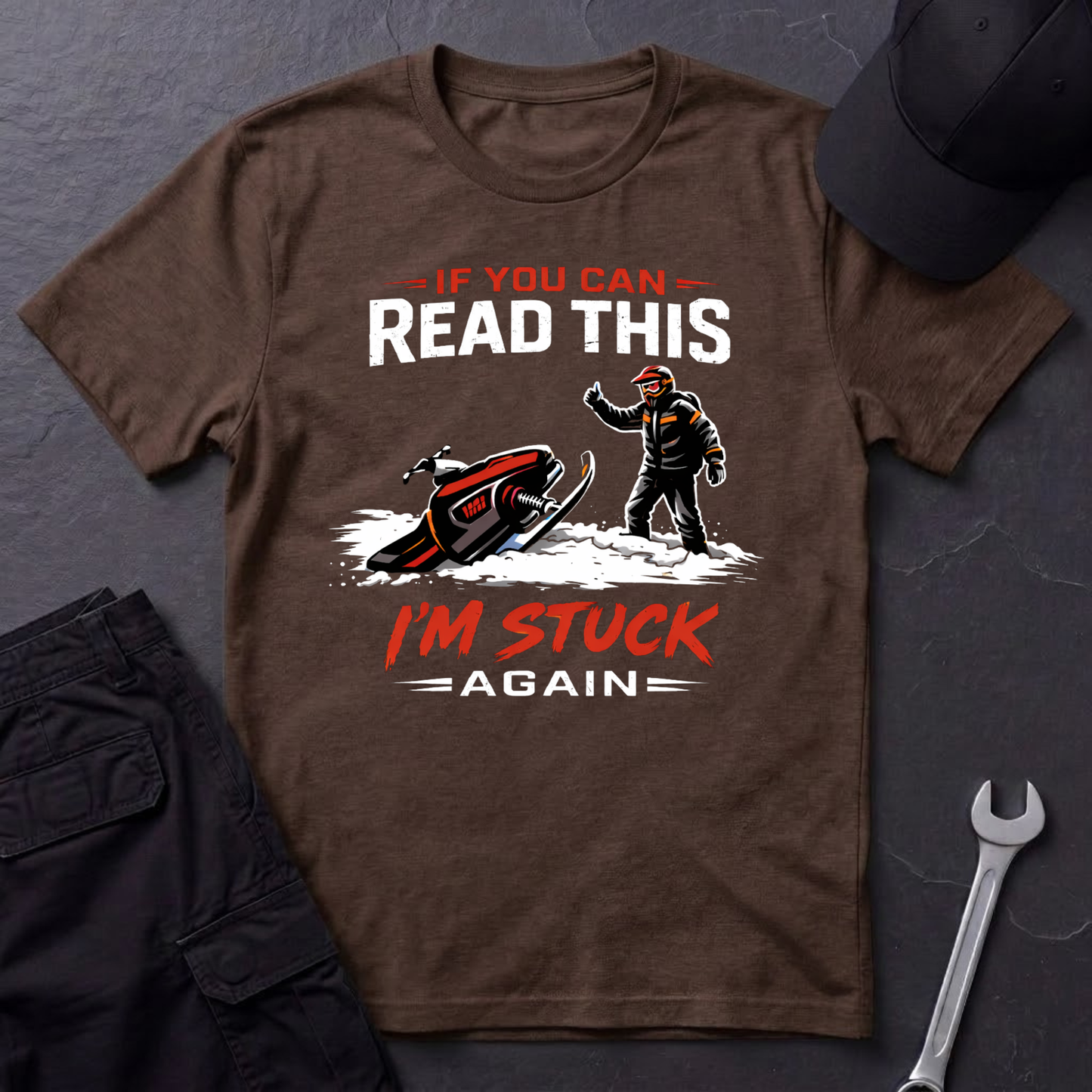 I'm Stuck Again Snowmobile  T-Shirt
