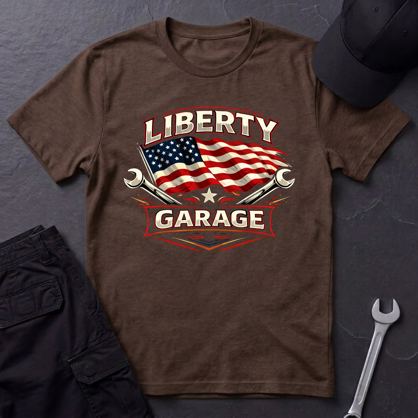 Liberty Garage Flag  T-Shirt