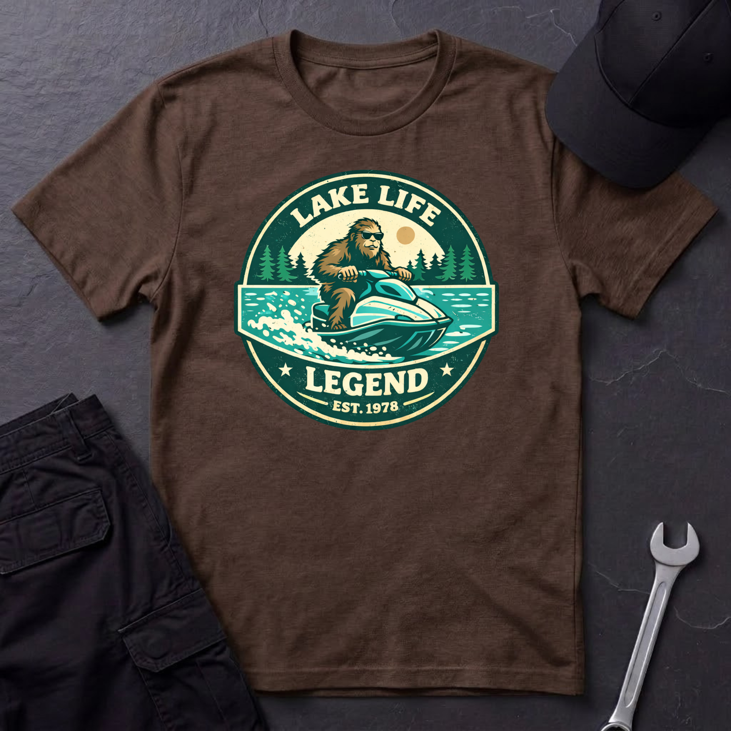Bigfoot Jetski Lake Life T-Shirt