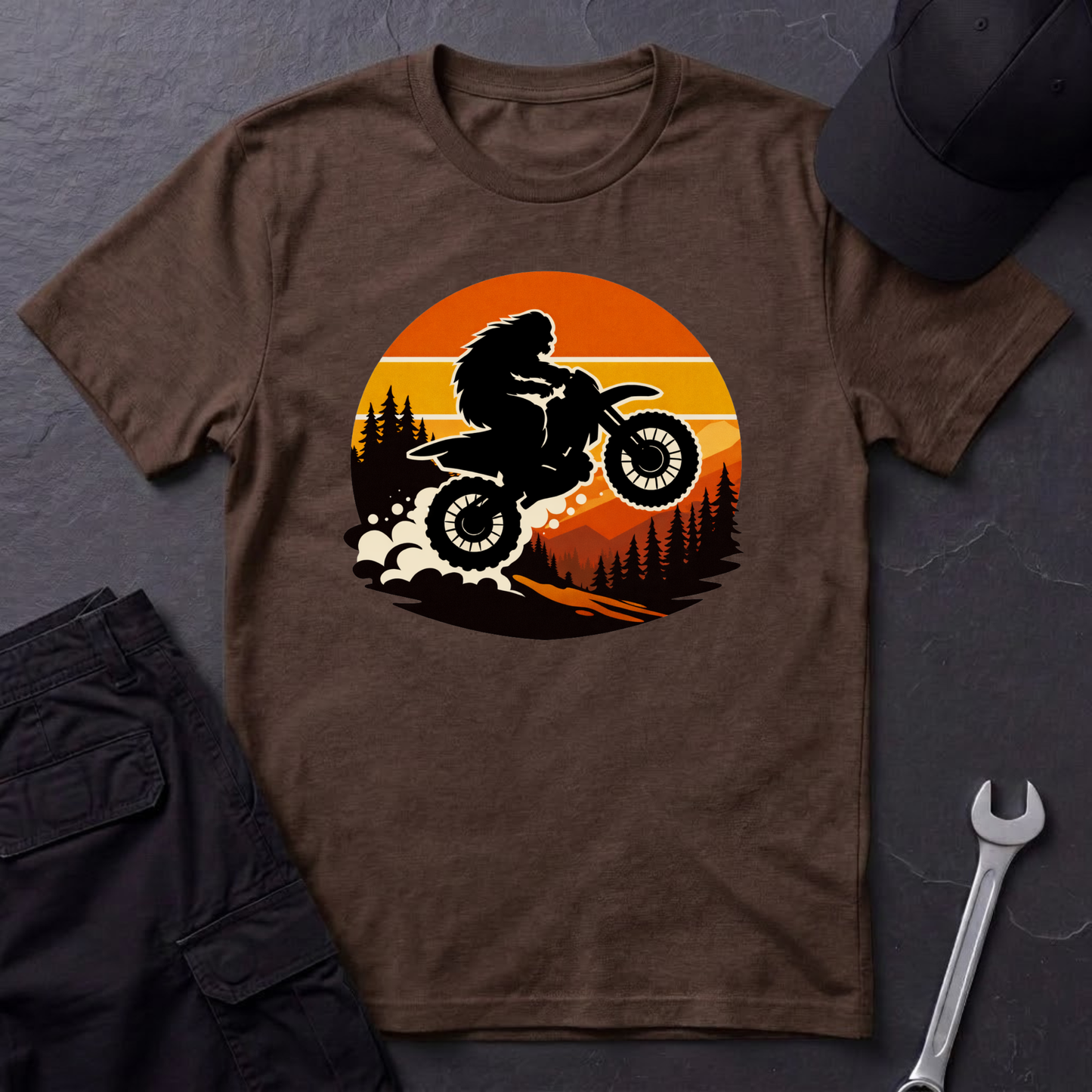 Bigfoot Dirtbike Sunset T-Shirt