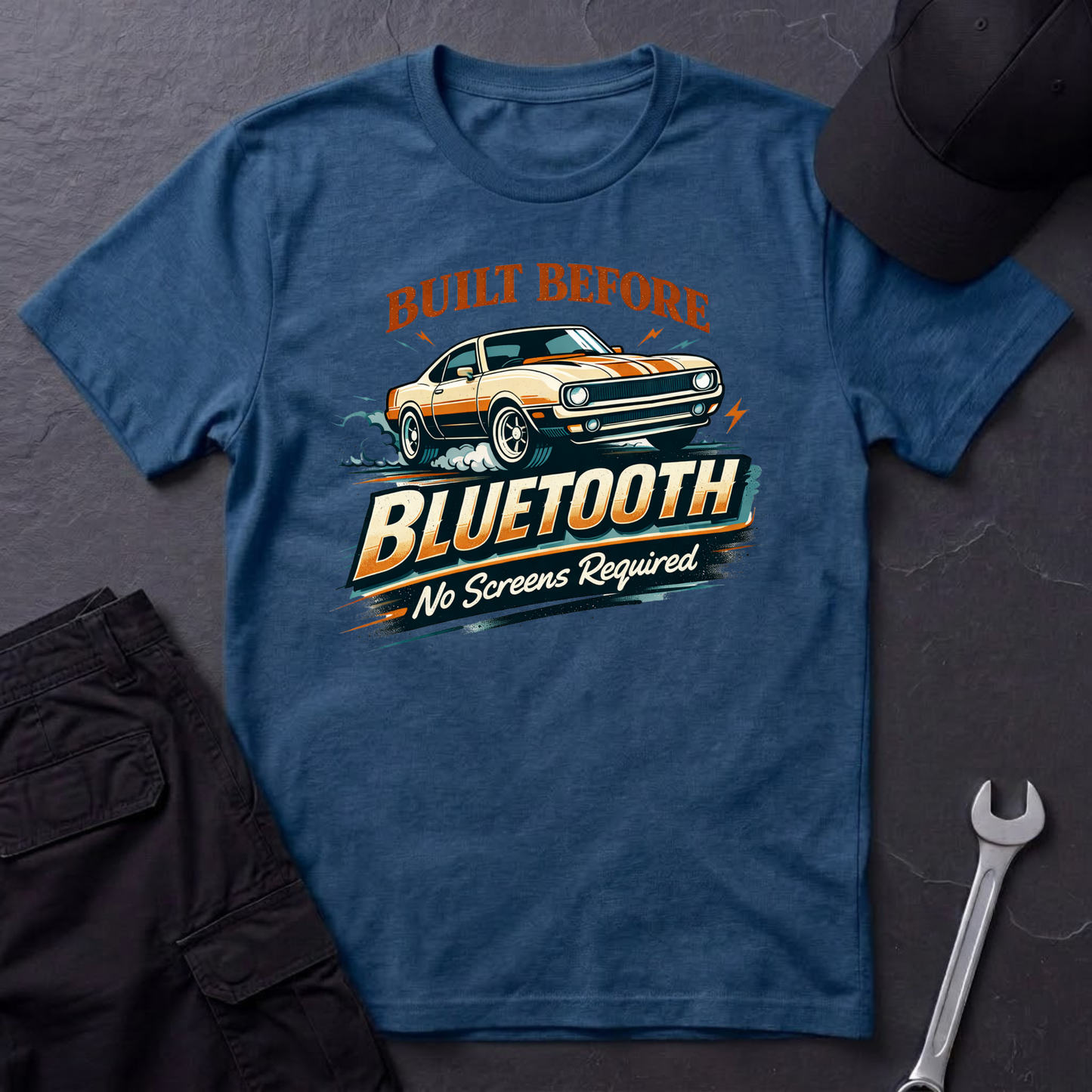 Before Bluetooth Musclecar T-Shirt