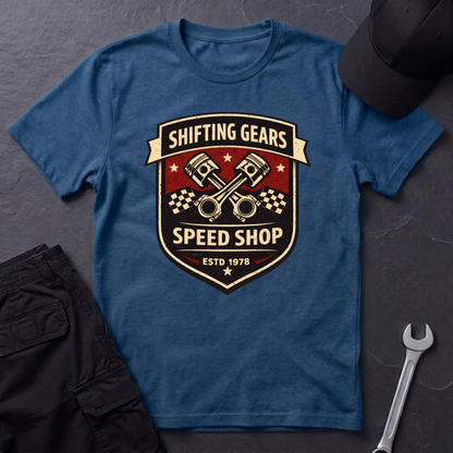 Shifting Gears Speed Shop  T-Shirt