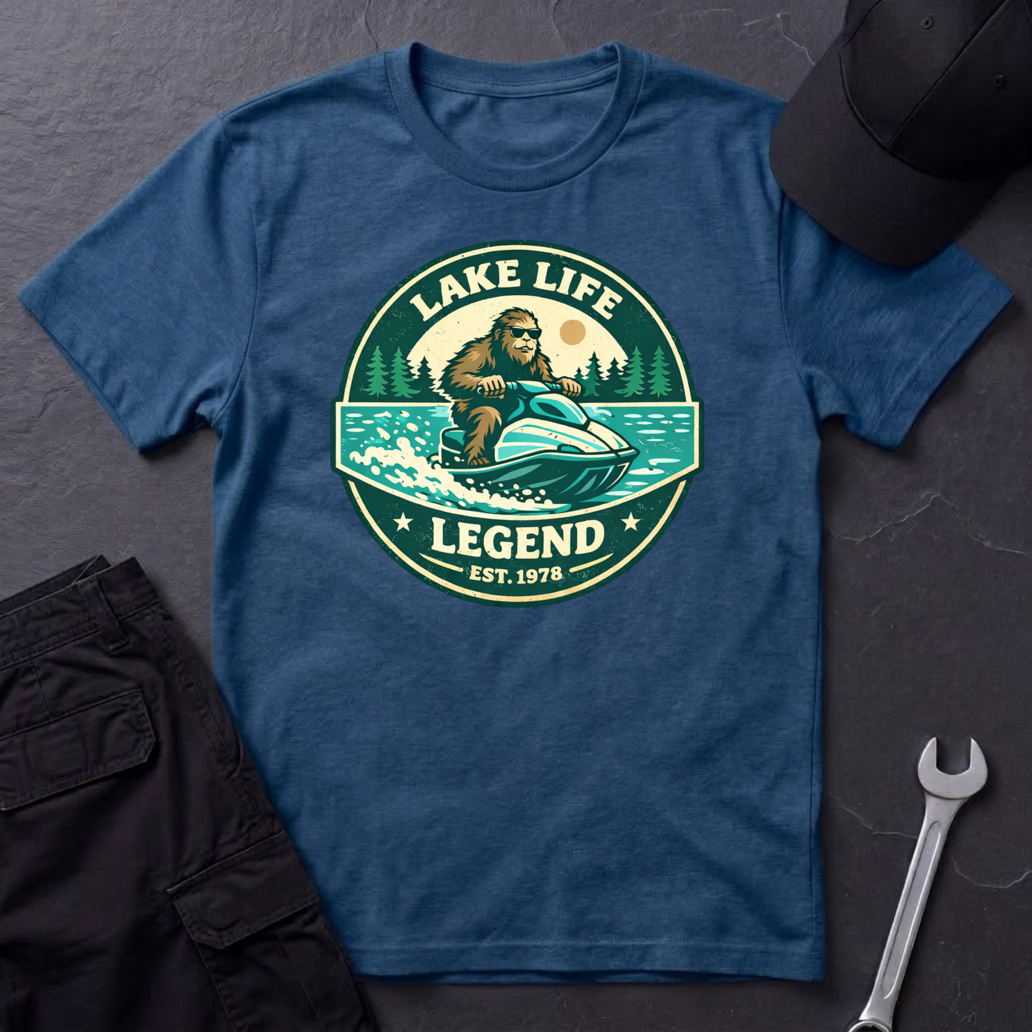 Bigfoot Jetski Lake Life T-Shirt