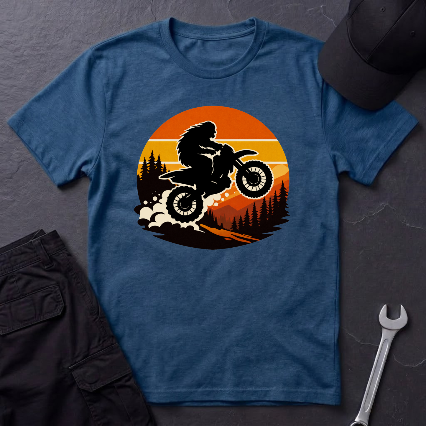 Bigfoot Dirtbike Sunset T-Shirt