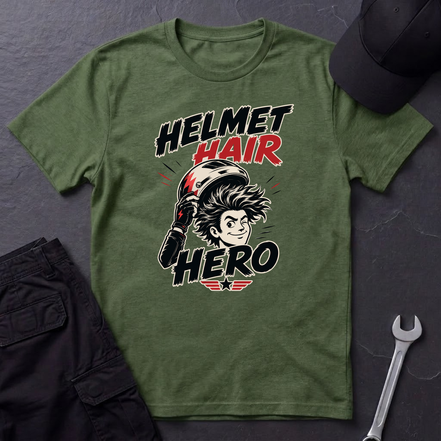 Helmet Hair Hero  T-Shirt