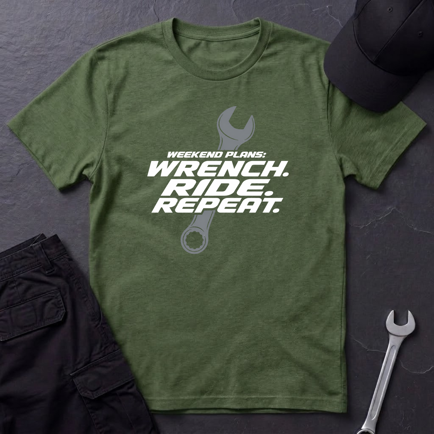 Wrench. Ride. Repeat.   T-Shirt