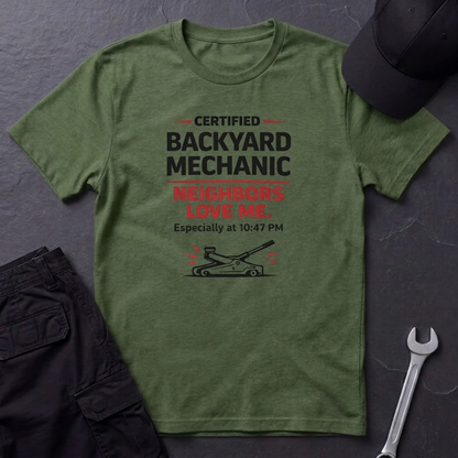 Backyard Mechanic black print T-Shirt