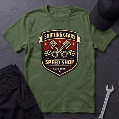 Shifting Gears Speed Shop  T-Shirt