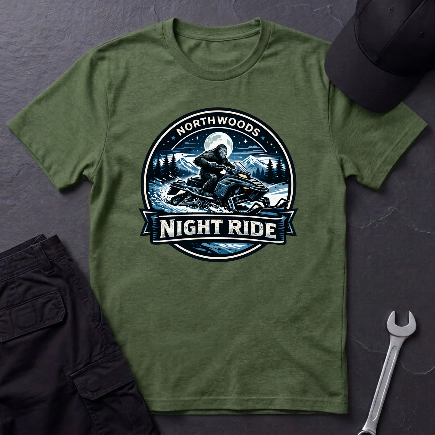 Sasquatch Snowmobile Night Ride  T-Shirt