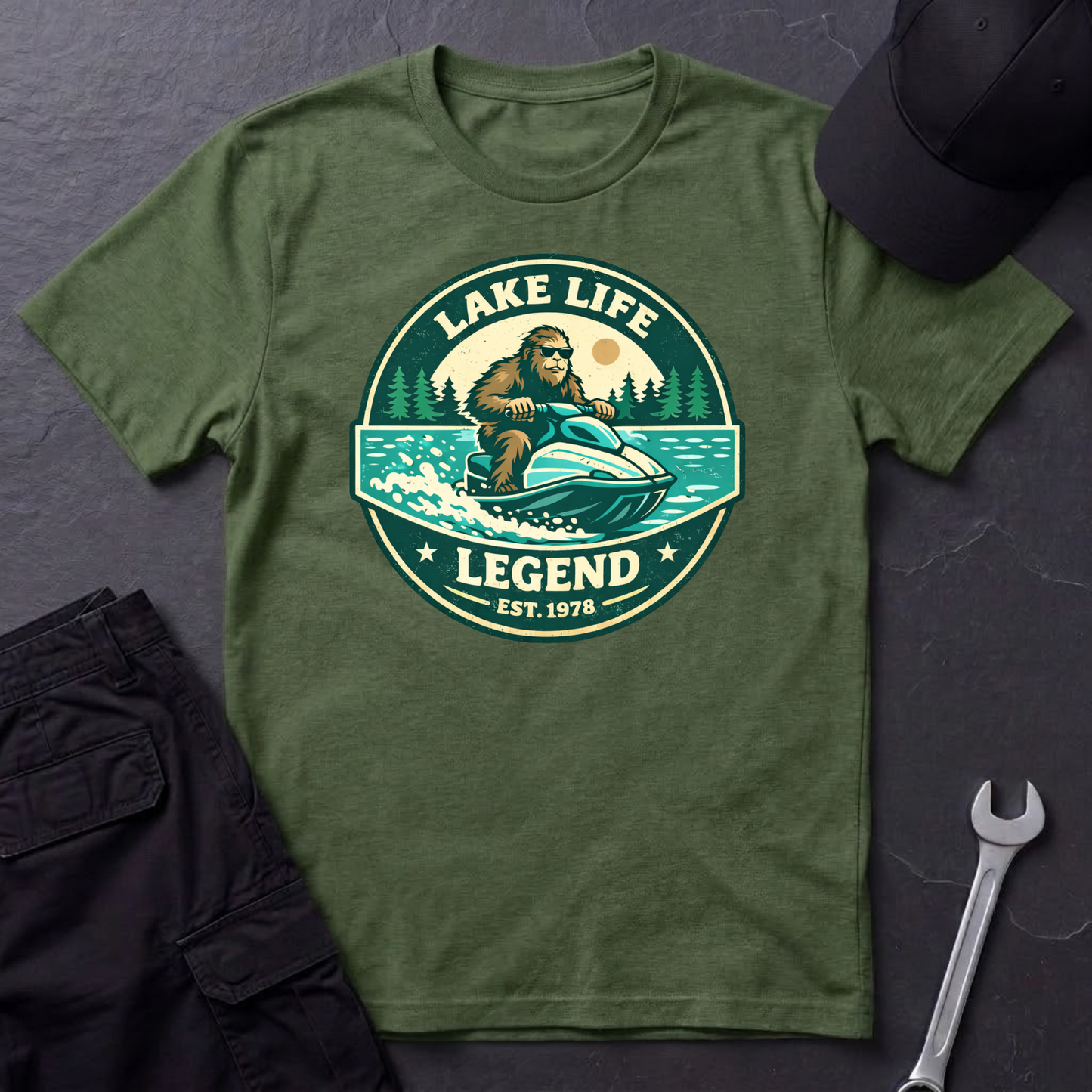 Bigfoot Jetski Lake Life T-Shirt