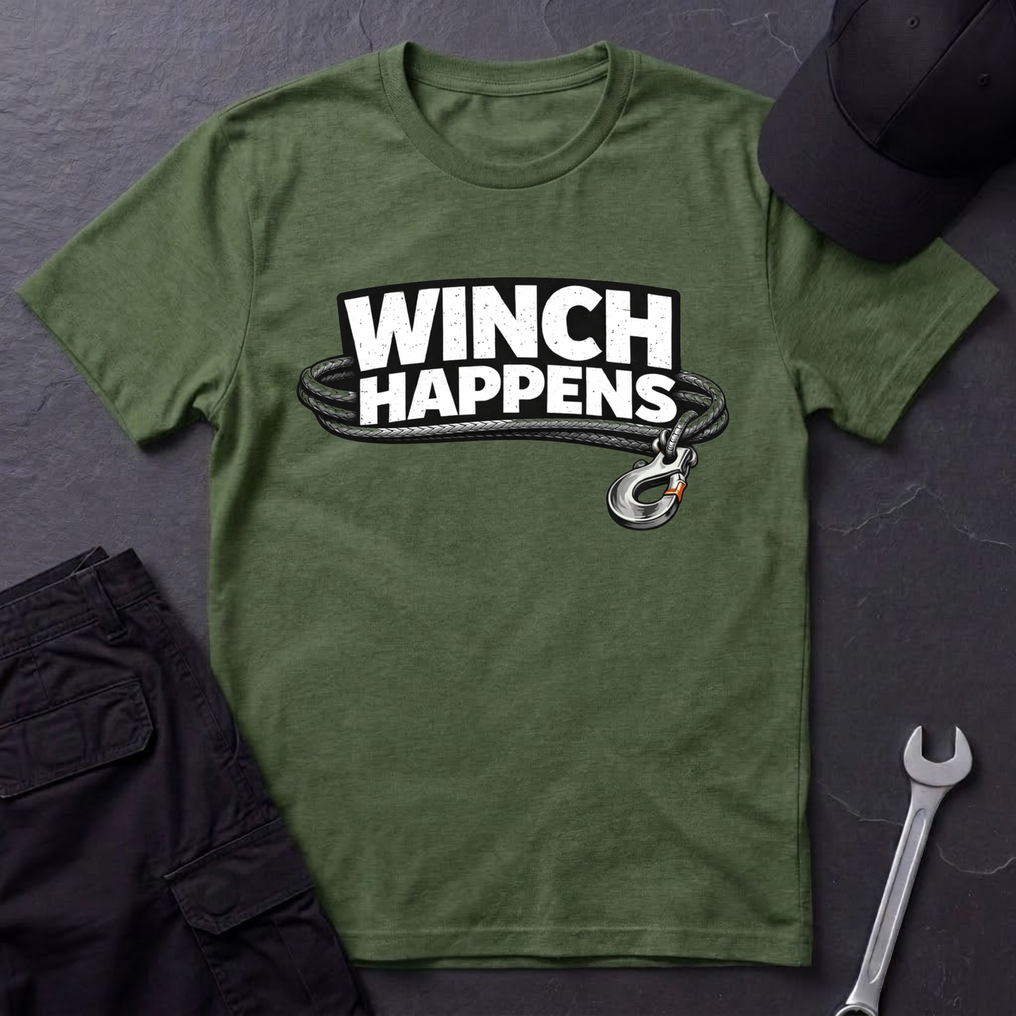Winch Happens typography  T-Shirt