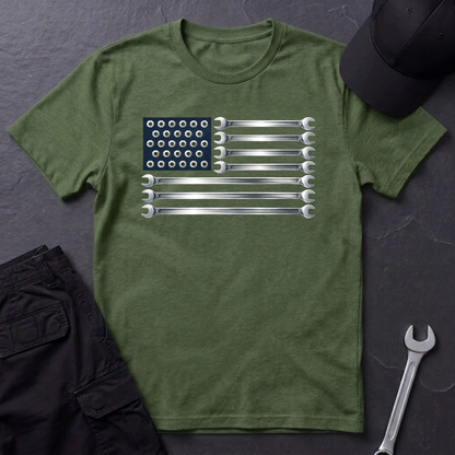Wrenches American Flag  T-Shirt