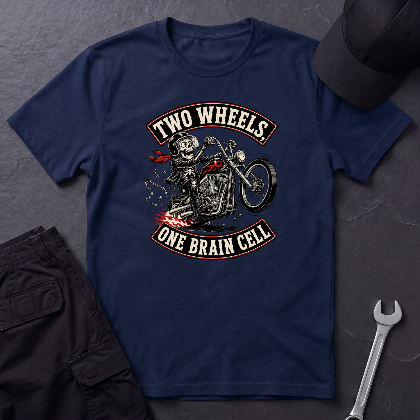 Two Wheels One Brain Cell   T-Shirt