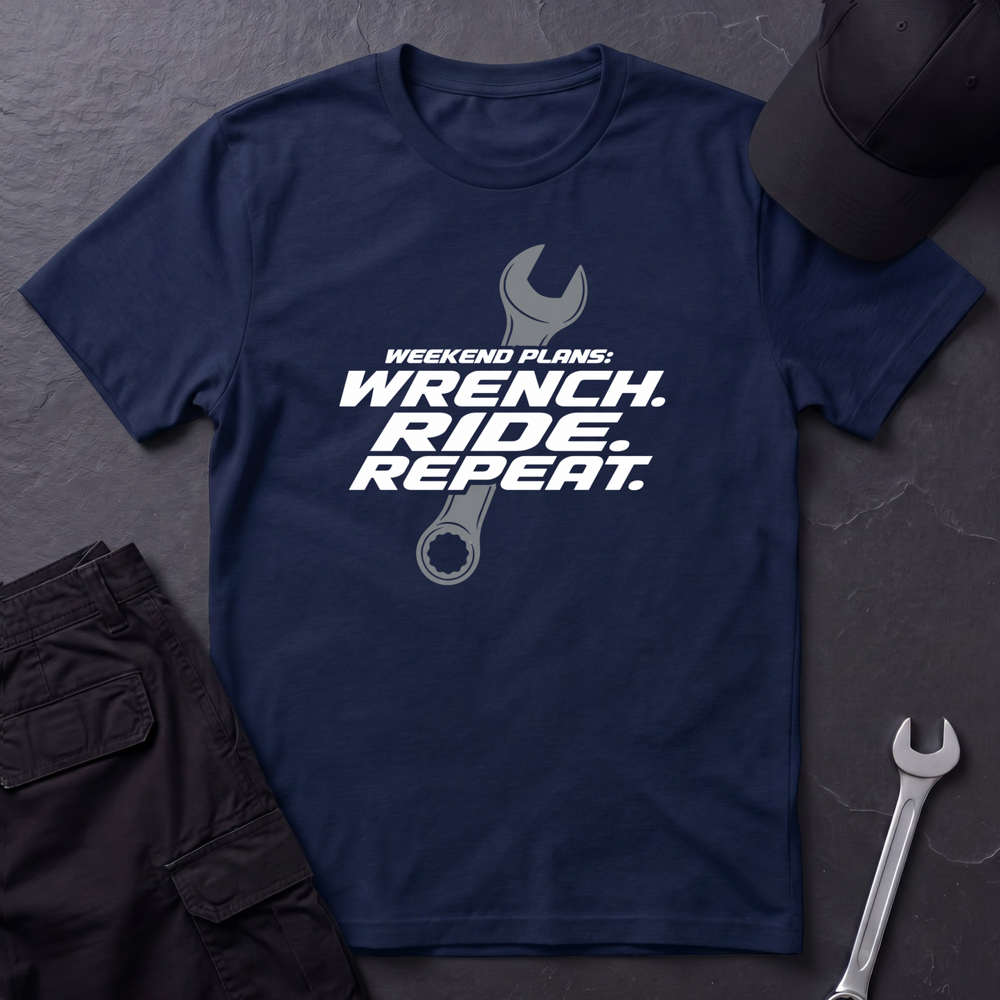 Wrench. Ride. Repeat.   T-Shirt