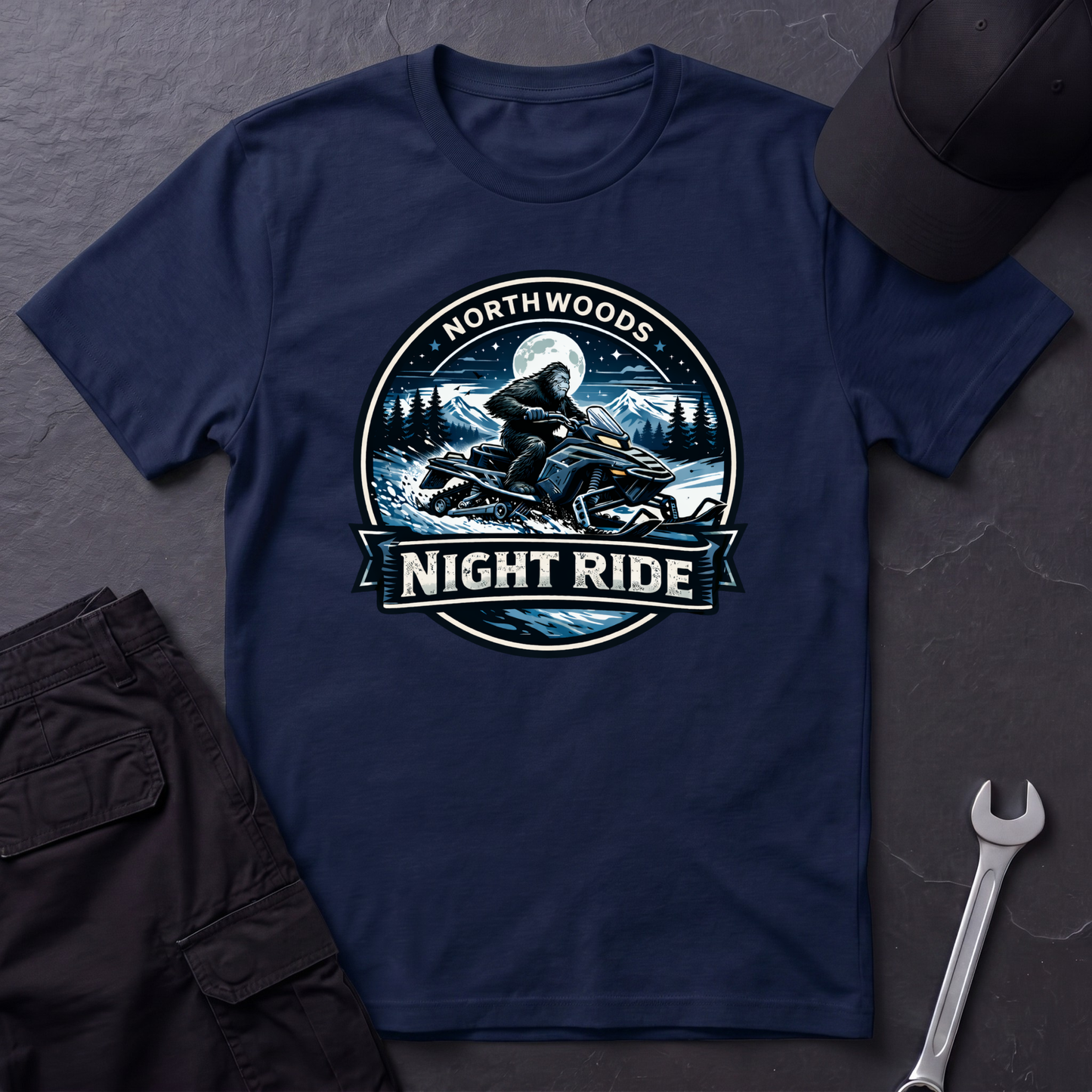 Sasquatch Snowmobile Night Ride  T-Shirt