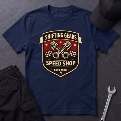 Shifting Gears Speed Shop  T-Shirt