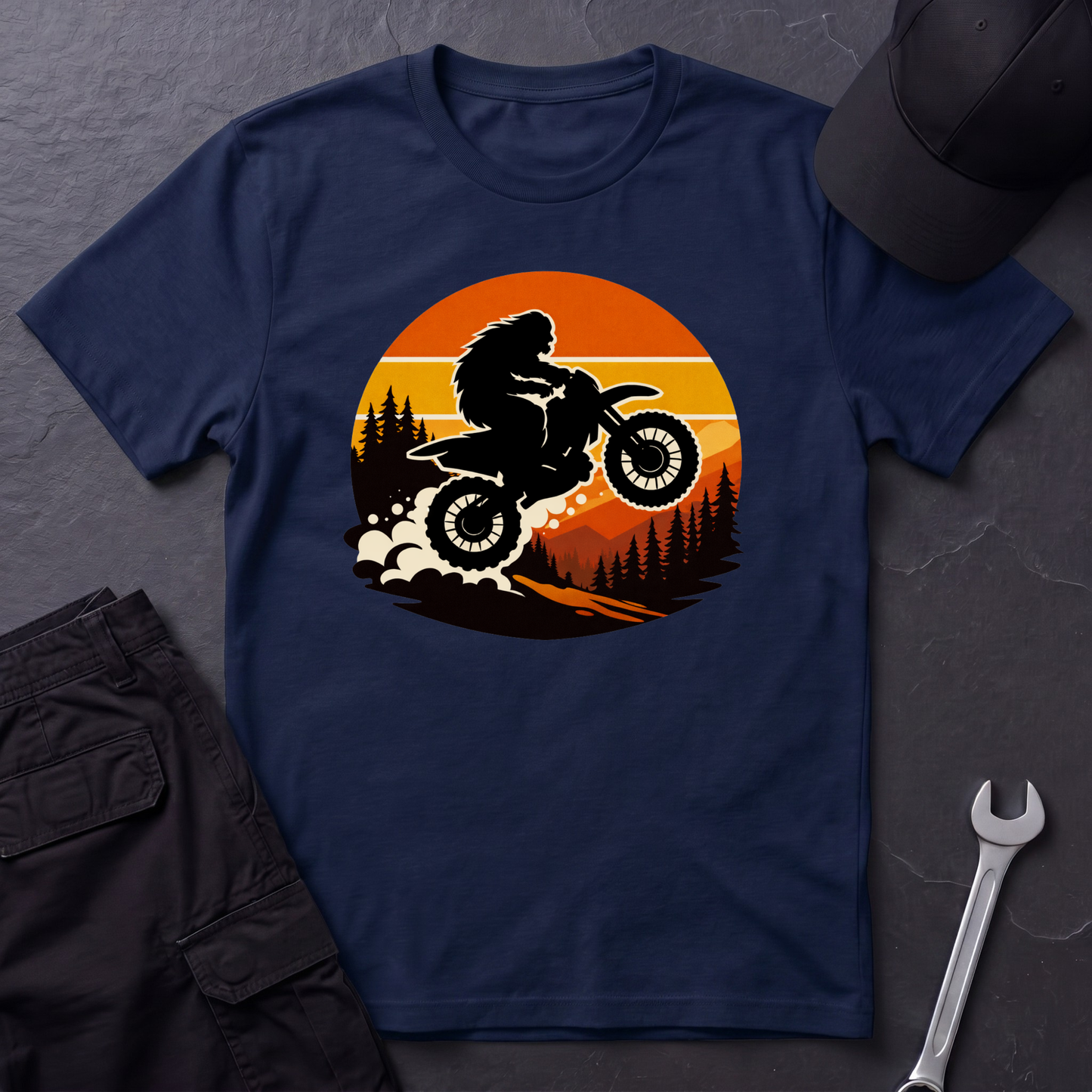 Bigfoot Dirtbike Sunset T-Shirt