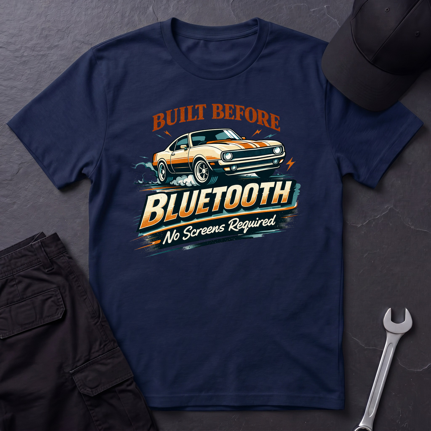 Before Bluetooth Musclecar T-Shirt