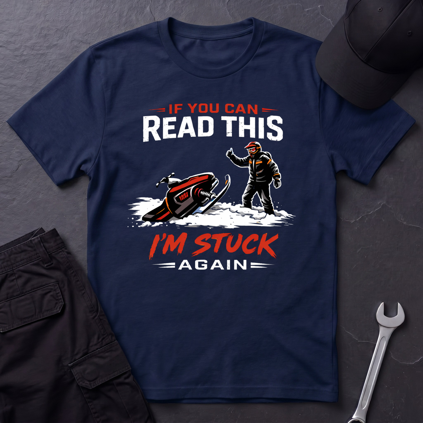 I'm Stuck Again Snowmobile  T-Shirt