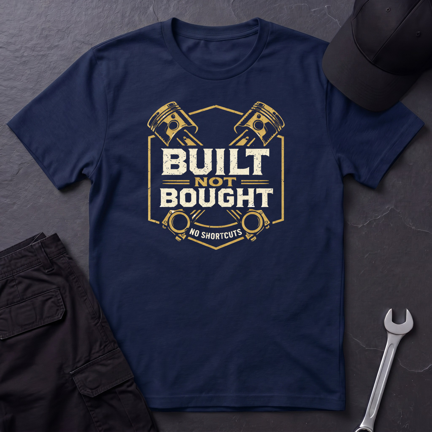 Built Not Bought Pistons T-Shirt