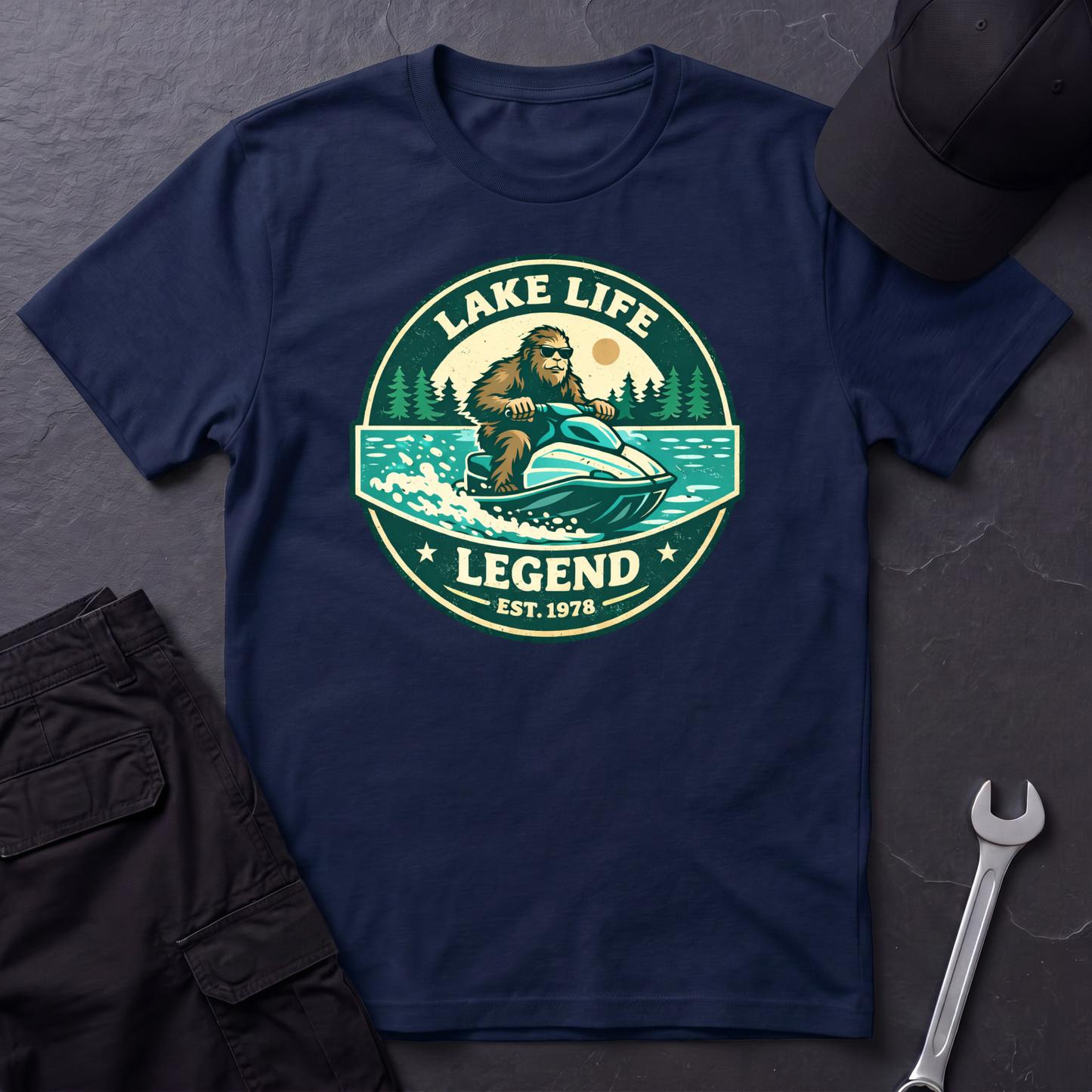 Bigfoot Jetski Lake Life T-Shirt
