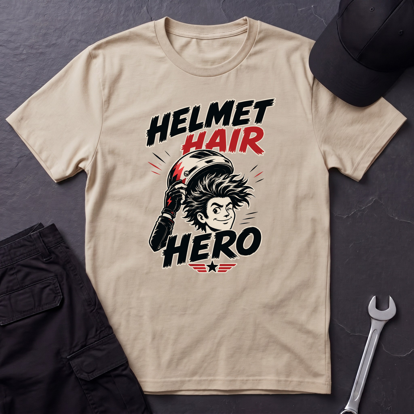 Helmet Hair Hero  T-Shirt