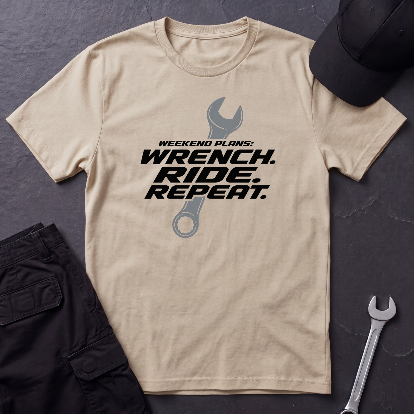 Wrench. Ride. Repeat.   T-Shirt