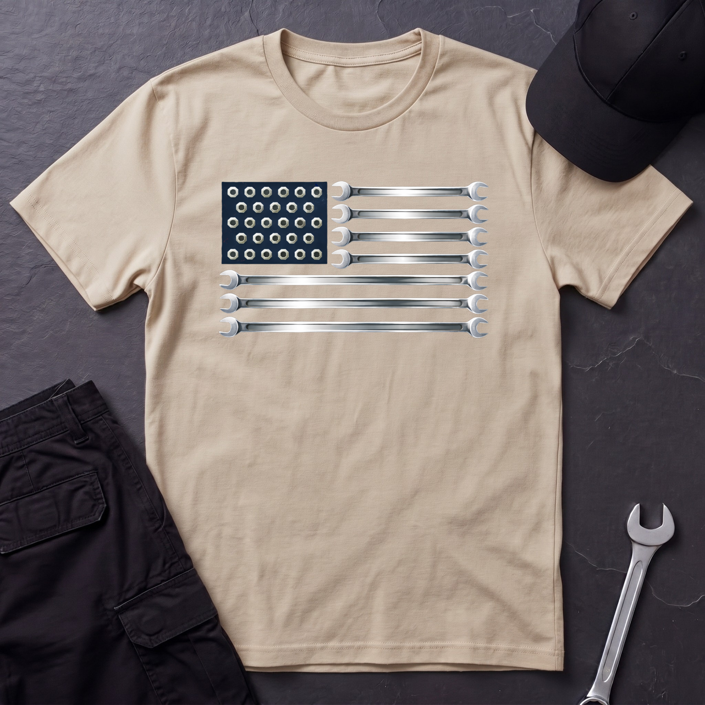 Wrenches American Flag  T-Shirt