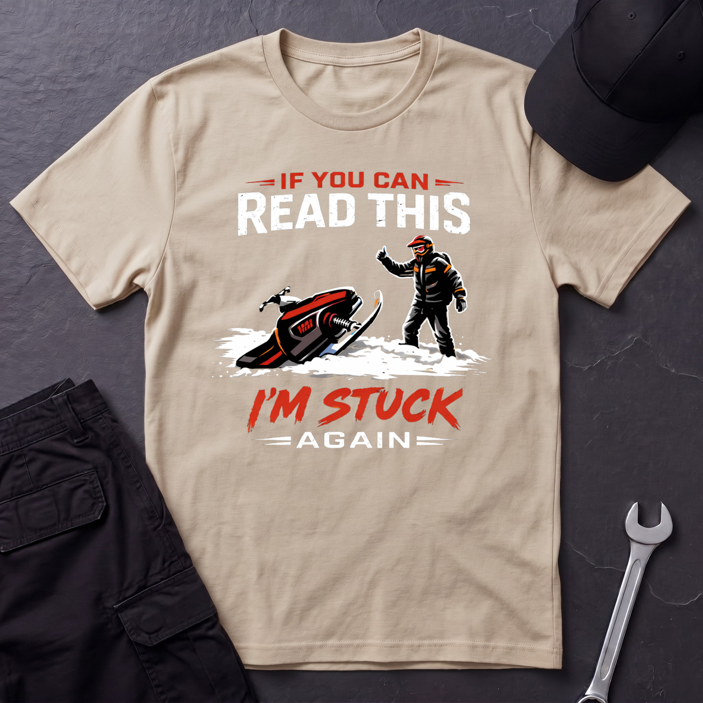I'm Stuck Again Snowmobile  T-Shirt