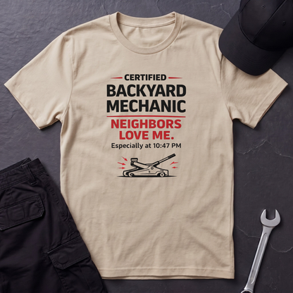 Backyard Mechanic black print T-Shirt