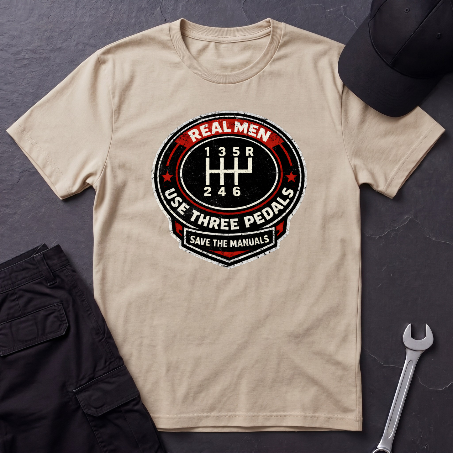 Real Men Use Three Pedals  T-Shirt