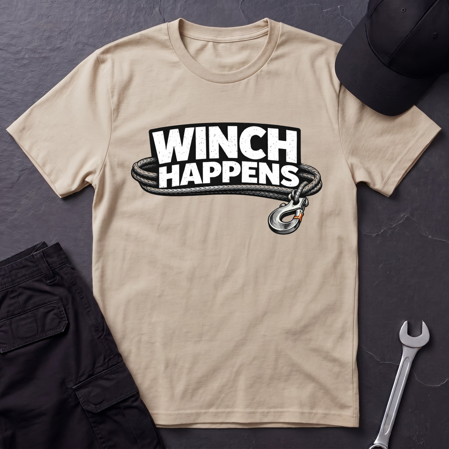 Winch Happens typography  T-Shirt