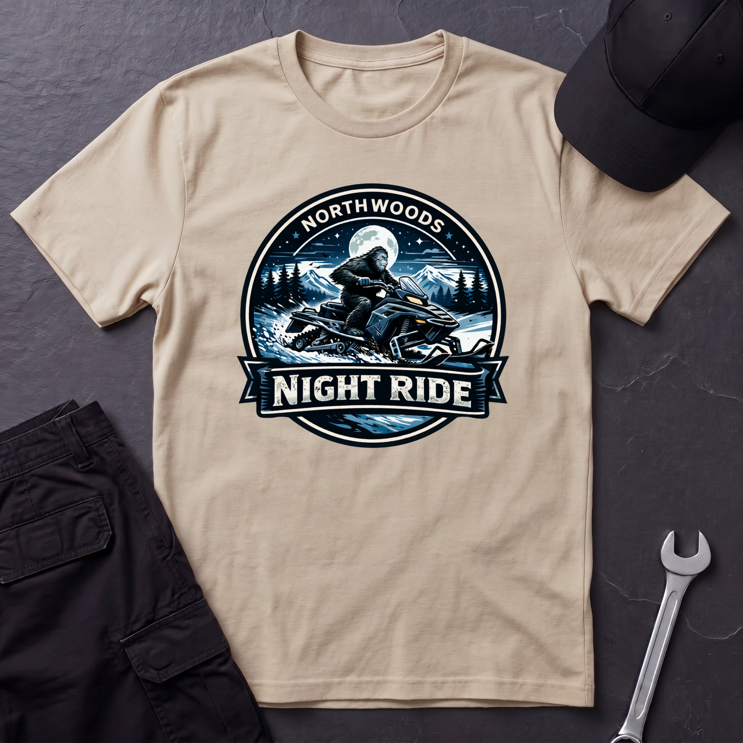 Sasquatch Snowmobile Night Ride  T-Shirt