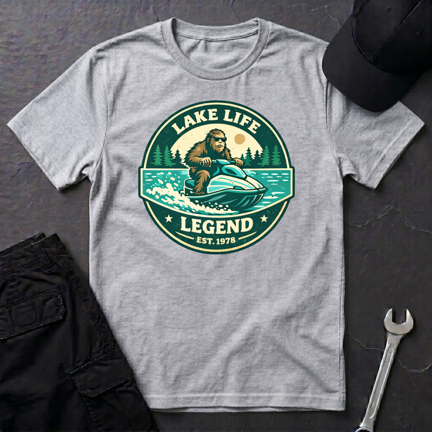 Bigfoot Jetski Lake Life T-Shirt