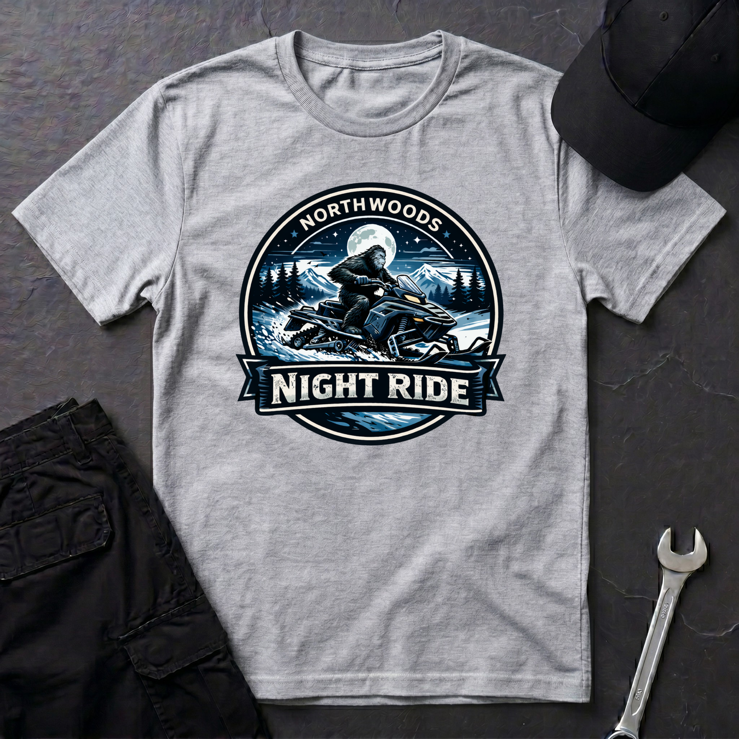 Sasquatch Snowmobile Night Ride  T-Shirt