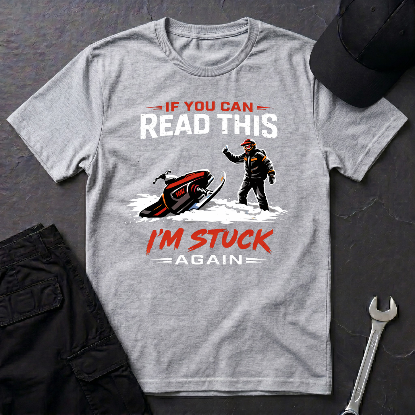 I'm Stuck Again Snowmobile  T-Shirt