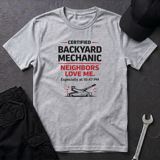 Backyard Mechanic black print T-Shirt