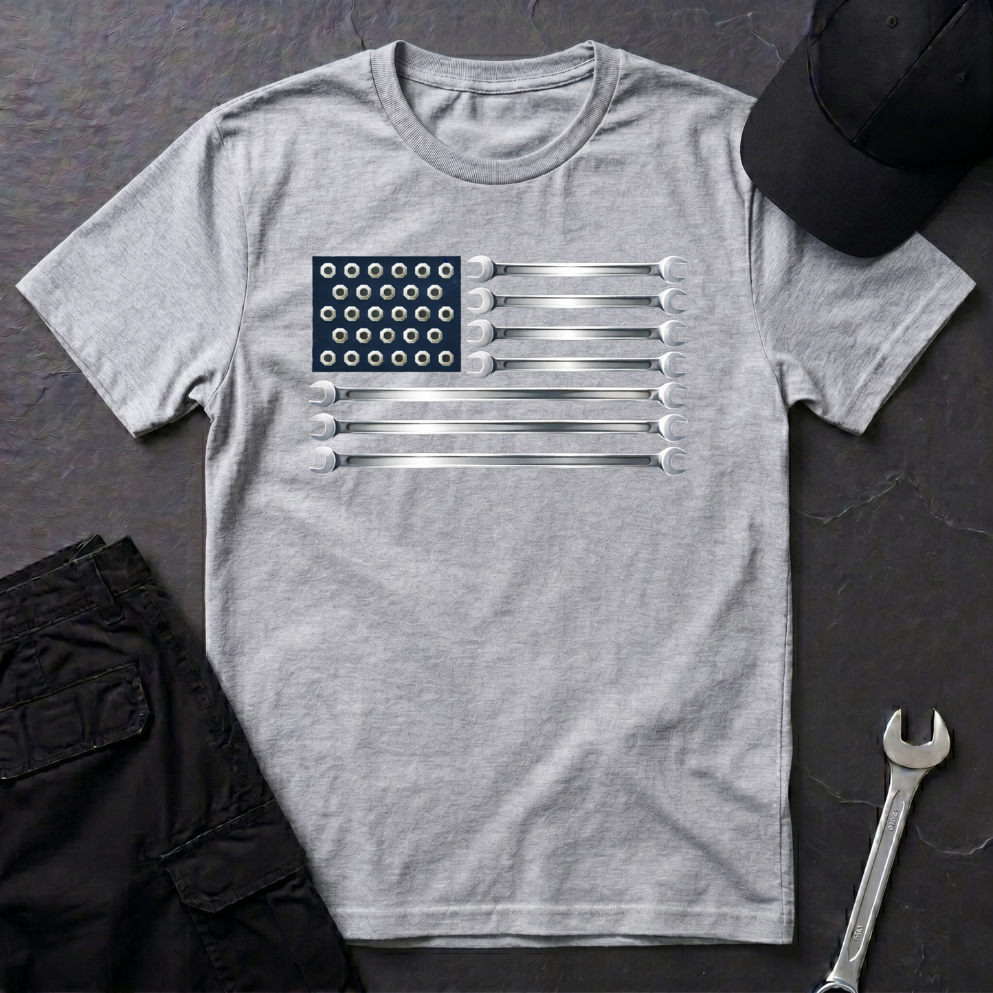 Wrenches American Flag  T-Shirt