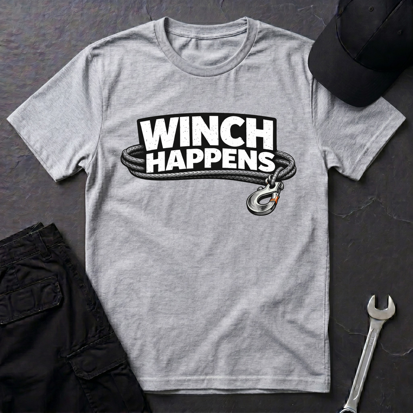 Winch Happens typography  T-Shirt