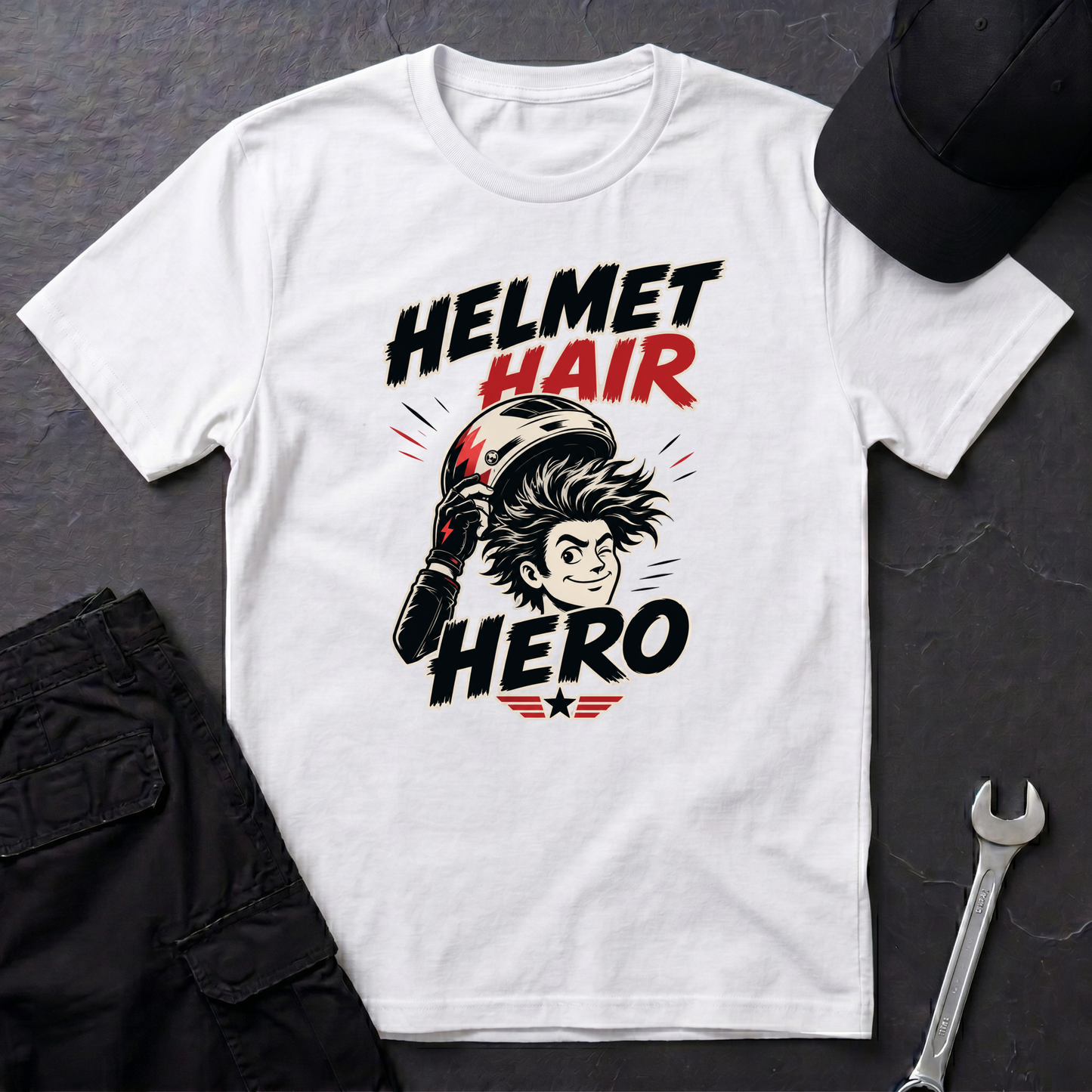 Helmet Hair Hero  T-Shirt