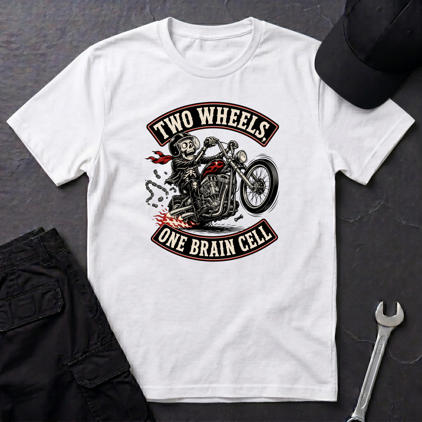 Two Wheels One Brain Cell   T-Shirt