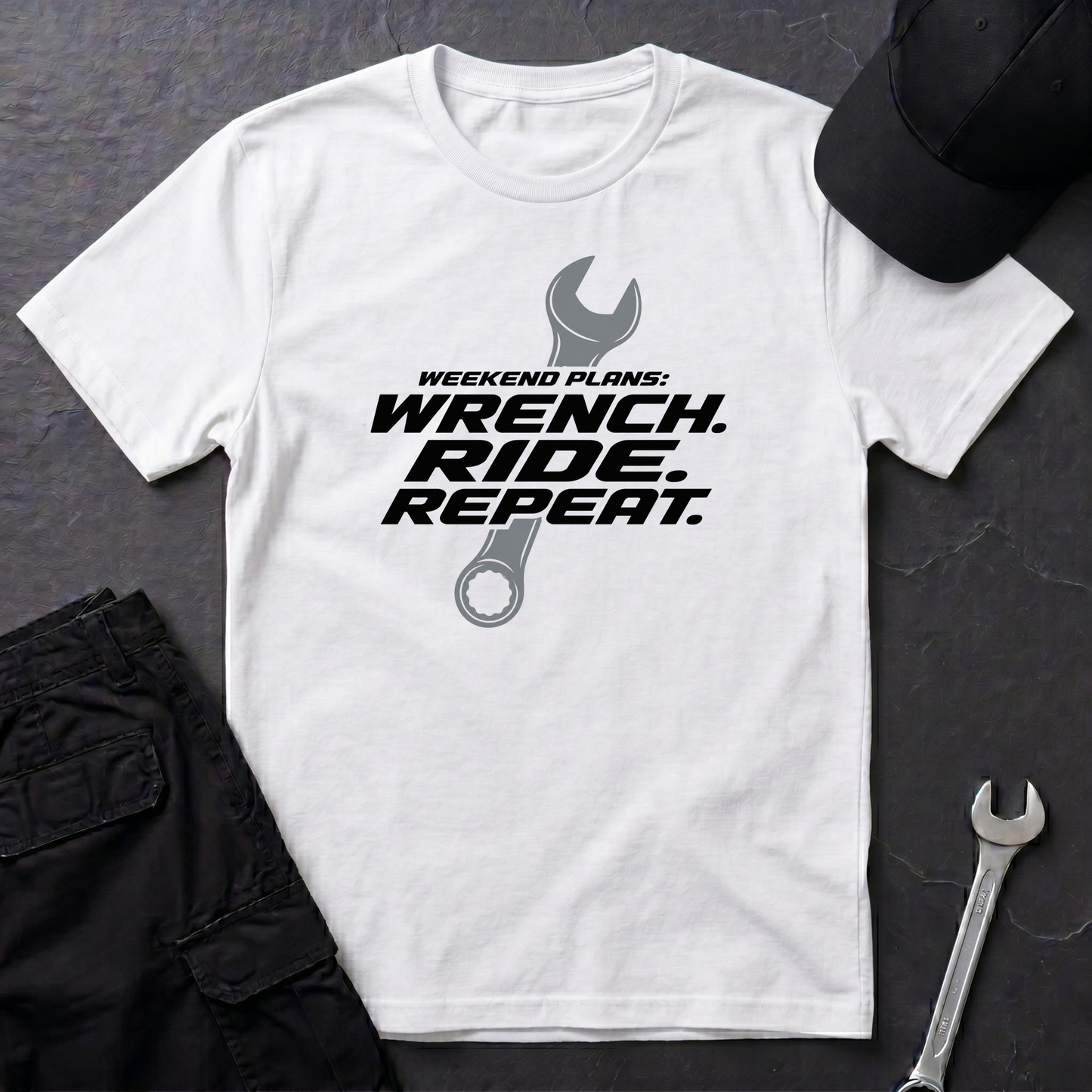 Wrench. Ride. Repeat.   T-Shirt