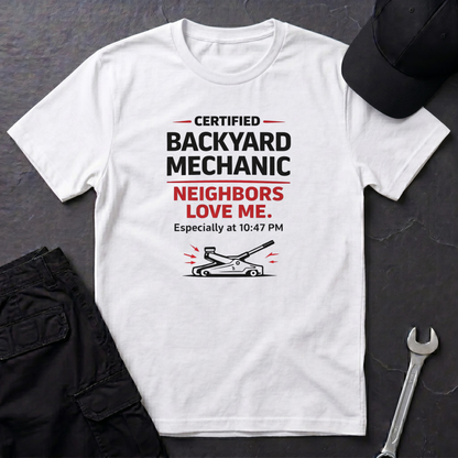 Backyard Mechanic black print T-Shirt