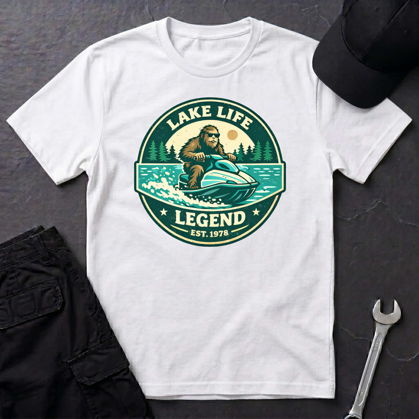Bigfoot Jetski Lake Life T-Shirt