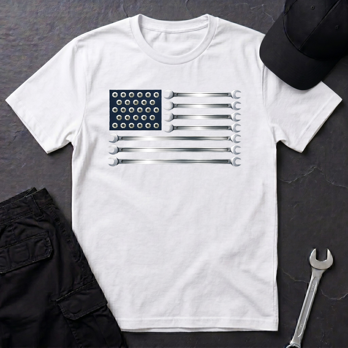 Wrenches American Flag  T-Shirt
