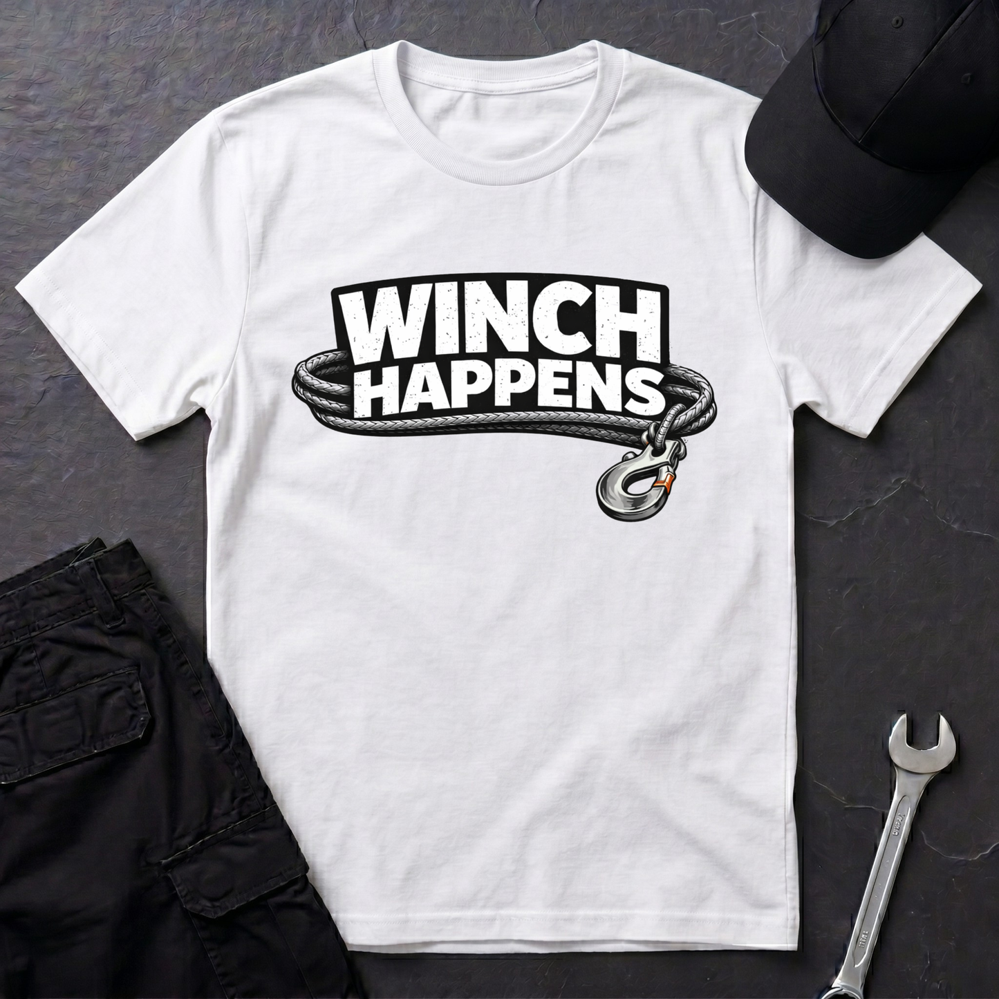 Winch Happens typography  T-Shirt